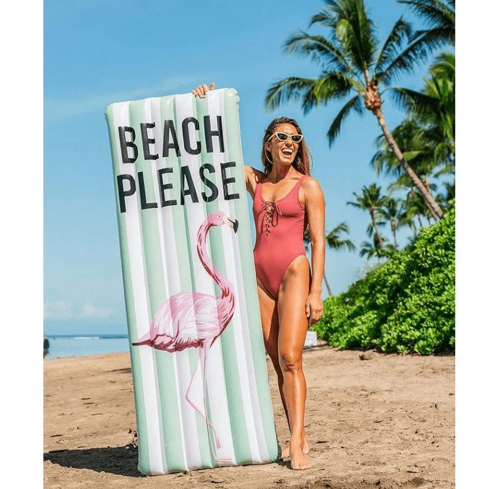 Pool Candy Resort Collection Flamingo “Beach Please” Deluxe Pool Raft - Picture 2 of 4
